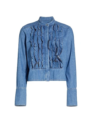 Patti Ruffled Denim Top