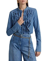 Patti Ruffled Denim Top