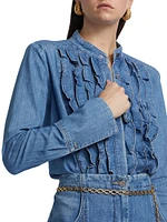 Patti Ruffled Denim Top