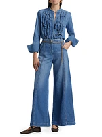 Patti Ruffled Denim Top