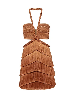 Pampas Metallic Fringe Minidress