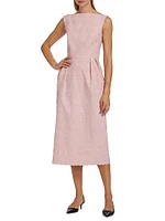 Jacquard Sleeveless Pencil Midi-Dress