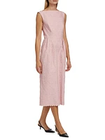 Jacquard Sleeveless Pencil Midi-Dress