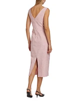 Jacquard Sleeveless Pencil Midi-Dress