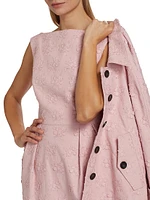 Jacquard Sleeveless Pencil Midi-Dress