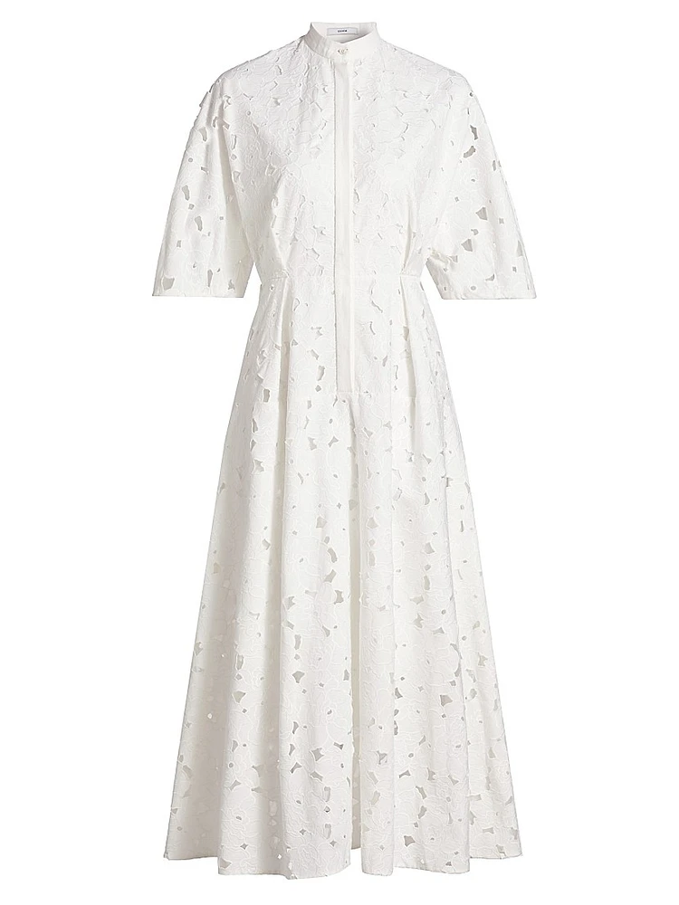 Guipure Lace Midi Shirtdress