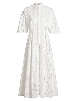 Guipure Lace Midi Shirtdress