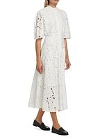 Guipure Lace Midi Shirtdress