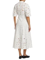 Guipure Lace Midi Shirtdress