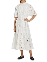 Guipure Lace Midi Shirtdress