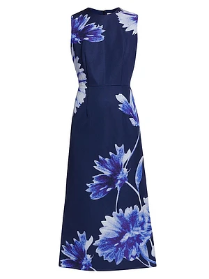 Floral Sleeveless Pencil Midi-Dress