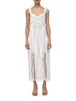 Darby Fringe Hem Cord Midi-Dress