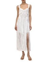 Darby Fringe Hem Cord Midi-Dress