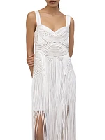 Darby Fringe Hem Cord Midi-Dress