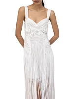 Darby Fringe Hem Cord Midi-Dress
