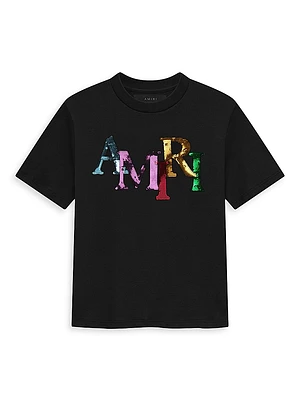 Little Girl's & Sequined Staggered Logo T-Shirt