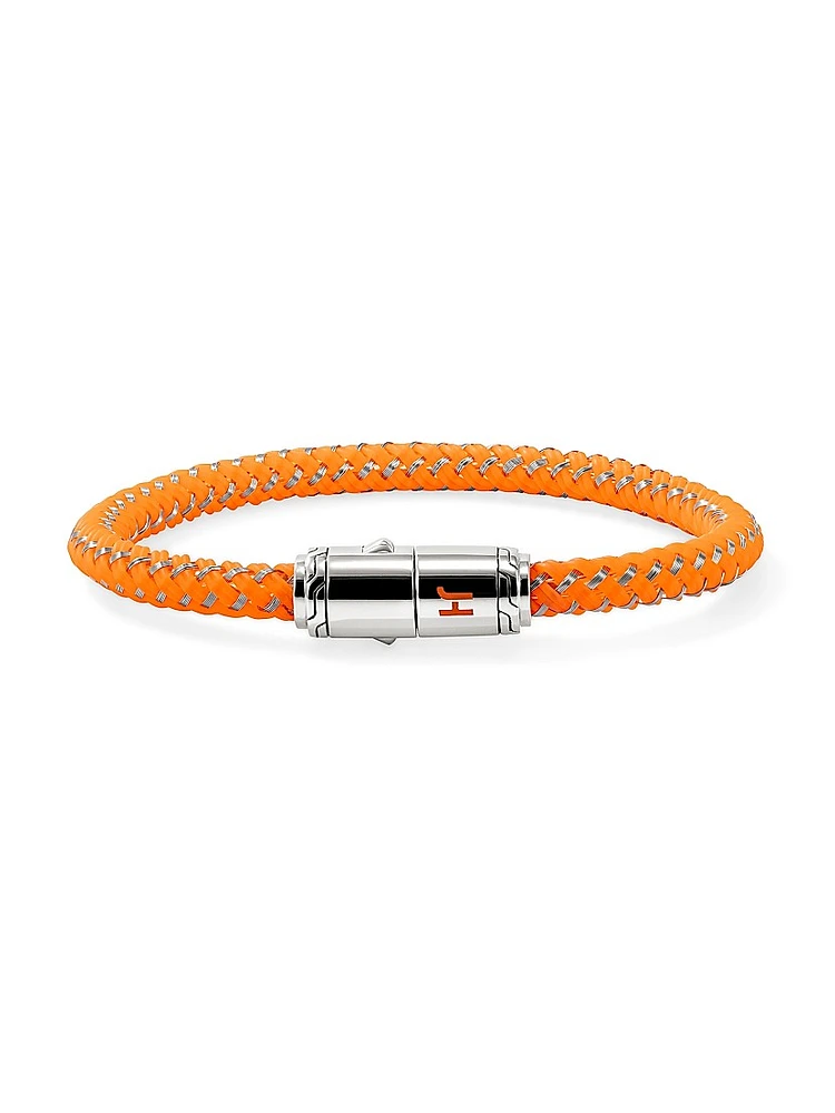 Sterling Silver & Rubber Cord Bracelet