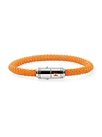Sterling Silver & Rubber Cord Bracelet