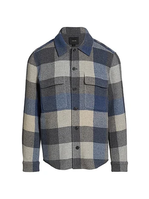 Splittable Plaid Shirt Jacket