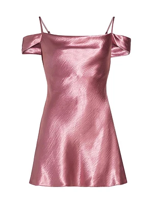 Minnette Satin Off-The-Shoulder Minidress