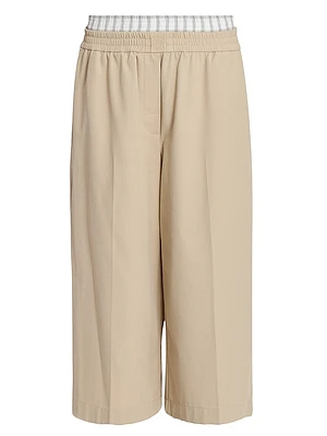 Cotton-Blend Crop Trousers