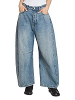 Anagram Mid-Rise Barrel Jeans