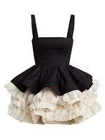 Catalina Ruffled Satin Minidress