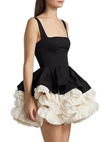 Catalina Ruffled Satin Minidress