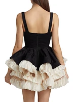 Catalina Ruffled Satin Minidress
