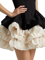 Catalina Ruffled Satin Minidress