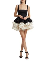 Catalina Ruffled Satin Minidress