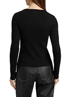 Democrazy Rework Long-Sleeve Asymmetric Top