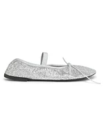 Glove Mary Jane Metallic Mesh Ballet Flats