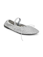Glove Mary Jane Metallic Mesh Ballet Flats