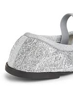 Glove Mary Jane Metallic Mesh Ballet Flats