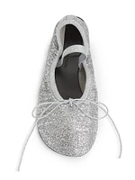 Glove Mary Jane Metallic Mesh Ballet Flats