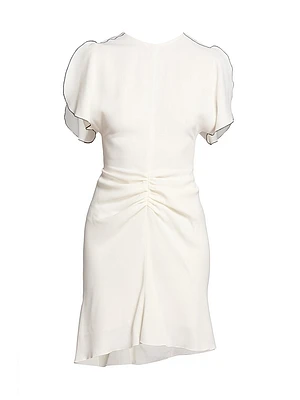 Satin Gathered Waist Minidress