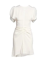 Satin Gathered Waist Minidress