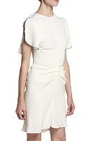 Satin Gathered Waist Minidress