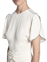 Satin Gathered Waist Minidress