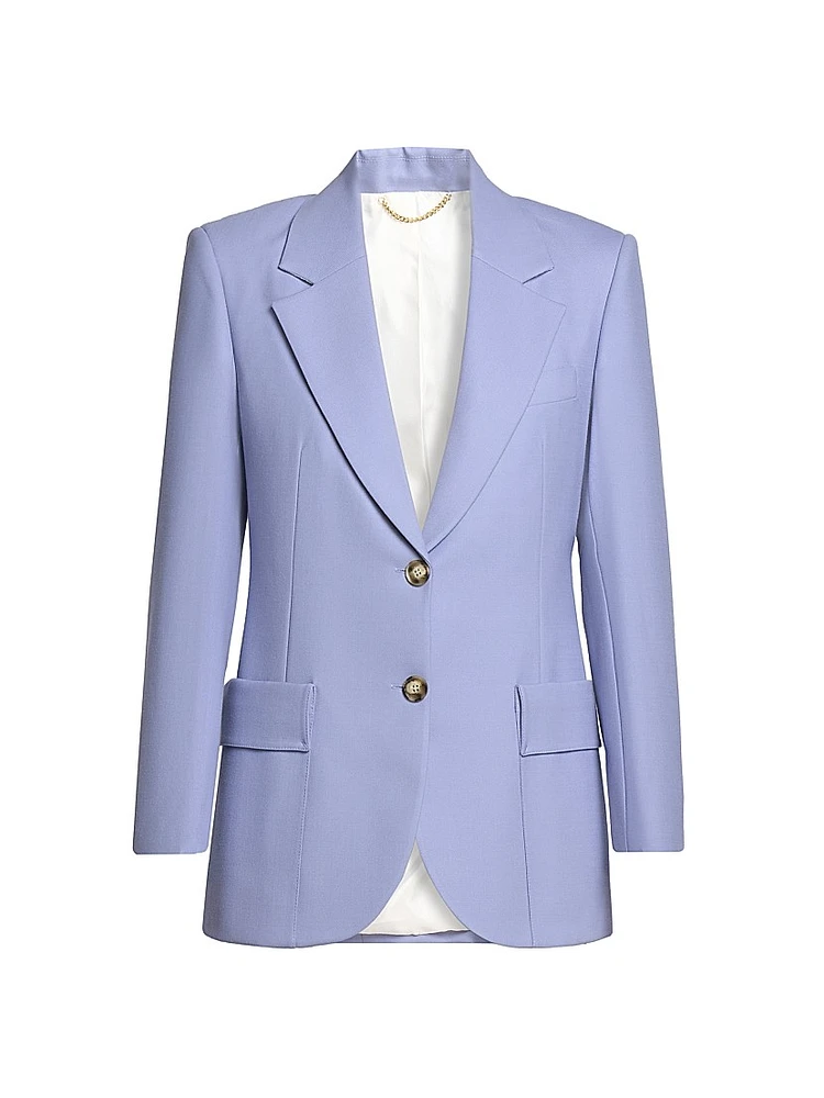 Wool-Blend Single-Breasted Blazer