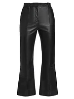 Leather Cropped Flare Pants
