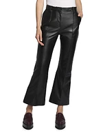 Leather Cropped Flare Pants