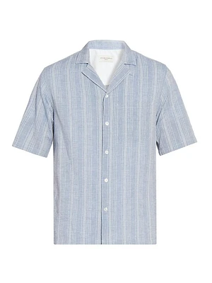 Luis Striped Chambray Camp Shirt
