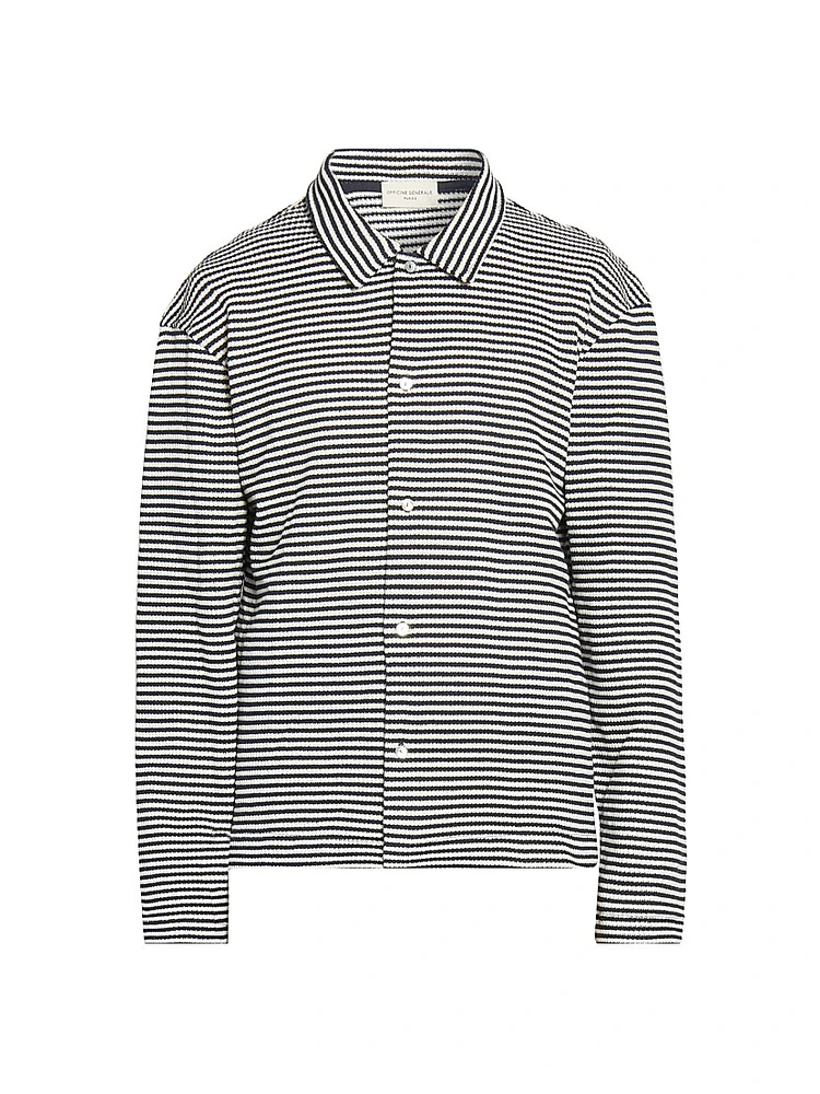 Bryan Textured Cotton Striped Shirt