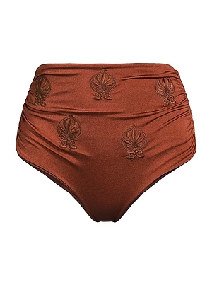 Victoria Ruched High-Waist Bikini Bottom