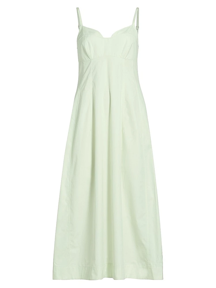 Cotton Poplin Bustier Midi-Dress