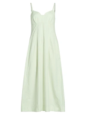 Cotton Poplin Bustier Midi-Dress
