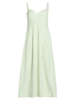 Cotton Poplin Bustier Midi-Dress