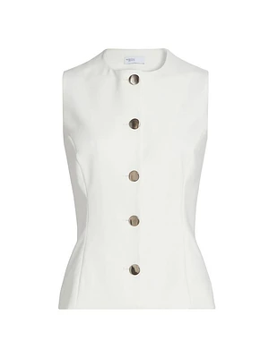 Sleeveless Button-Front Top